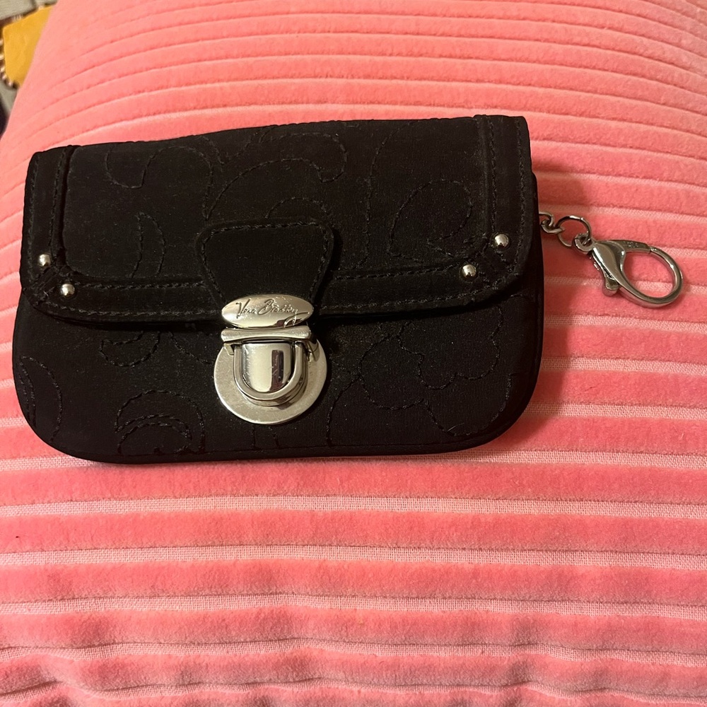 Vera Bradley quilted black wallet/ID bag
